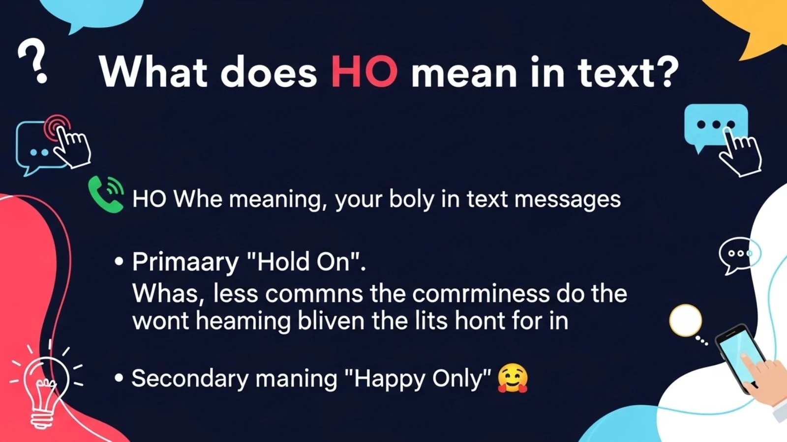 what does ho mean in text