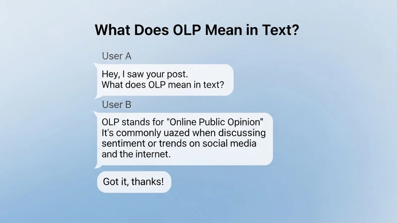 what does olp mean in text