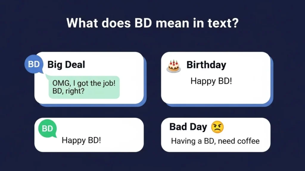 what is bd mean in text