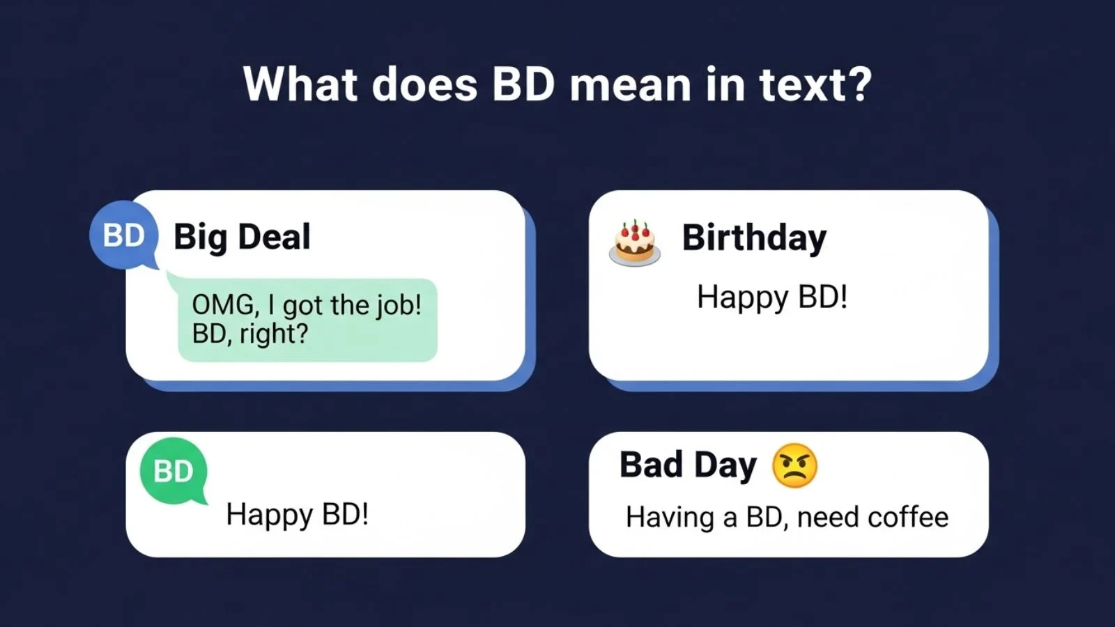 what is bd mean in text