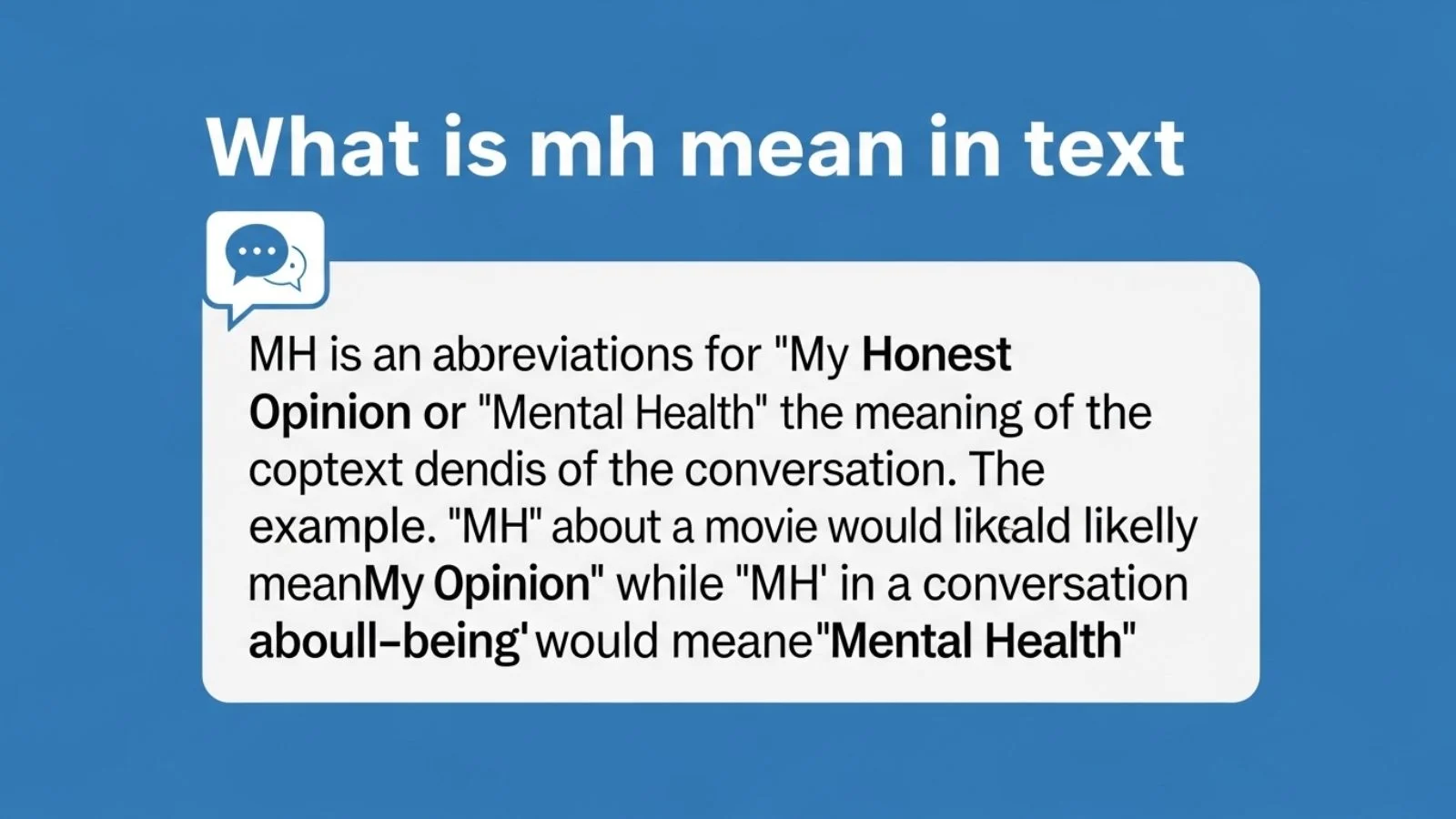 what is mh mean in text
