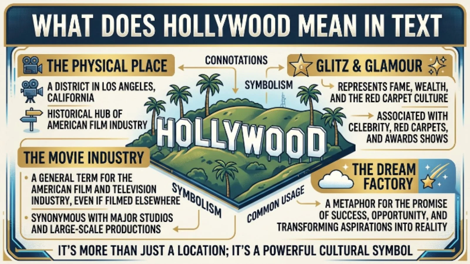 what does hollywood mean in text